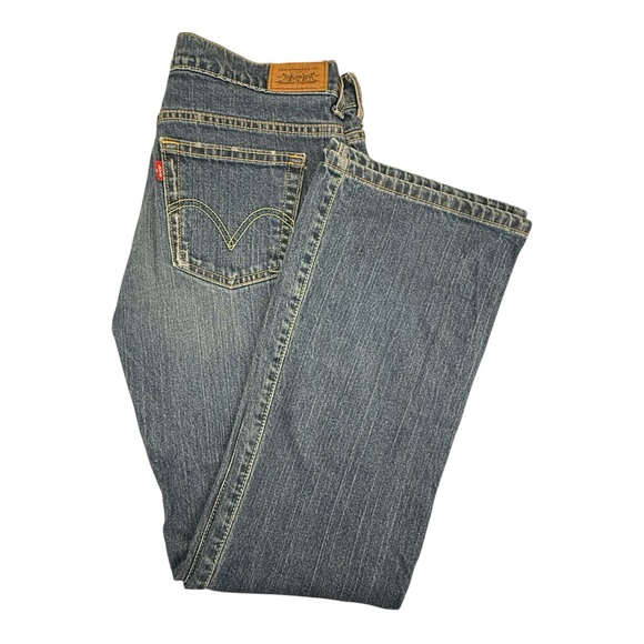 Levis 515 Bootcut Jeans Blue Denim Cotton/Lycra Zip 9.5" Leg - Picture 1 of 16